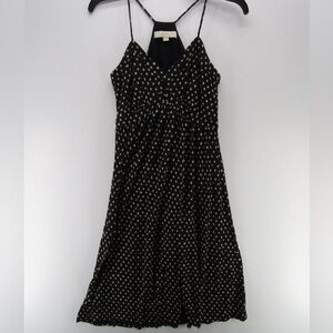 Ann Taylor LOFT Womens Blue Fit Flare A-Line Polka Dot Sweetheart Casual dress